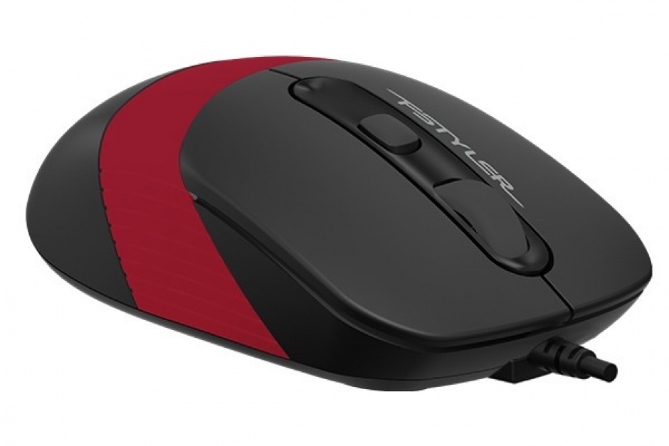 Imagine Mouse USB optic A4Tech Fstyler Negru/Rosu, FM10 Red (include timbru verde 0.1 lei)